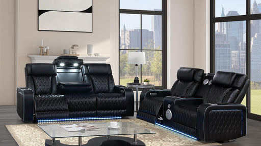 Electra Living Room Set – Electra 2 Pc Living Room Set In Black by Galaxy Home Furnishings