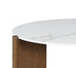 Marbleized Sintered Stone Top Cocktail Table w/ Wooden Base ELISSA-CT