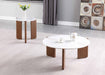 Marbleized Sintered Stone Top Cocktail Table w/ Wooden Base ELISSA-CT