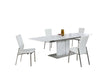 Dining Set w/ Extendable Wooden Dining Table & Motion-Back Chairs ELIZABETH-MOLLY-5PC-WHT