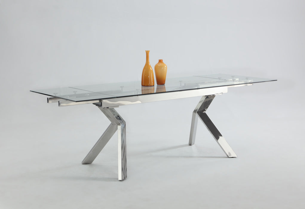 Contemporary Extendable Dining Table w/ Steel Legs ELLA-DT