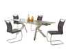 Contemporary Dining Set w/ Extendable Table & 4 Cantilever Mesh Chairs ELLA-NADINE-5PC