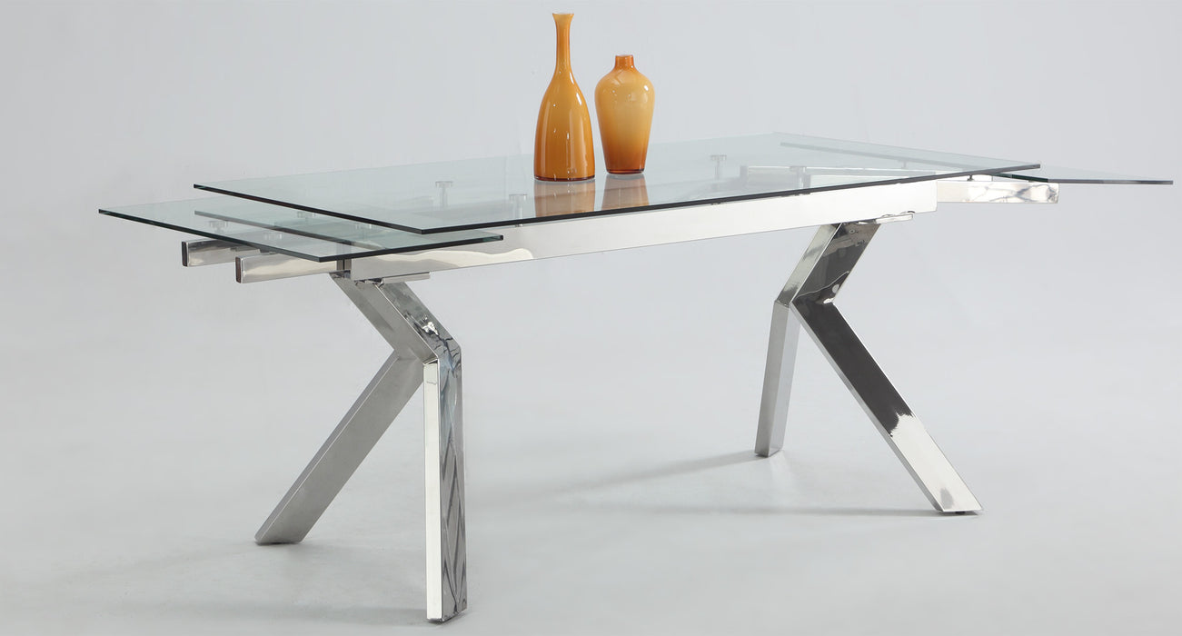 Contemporary Extendable Dining Table w/ Steel Legs ELLA-DT