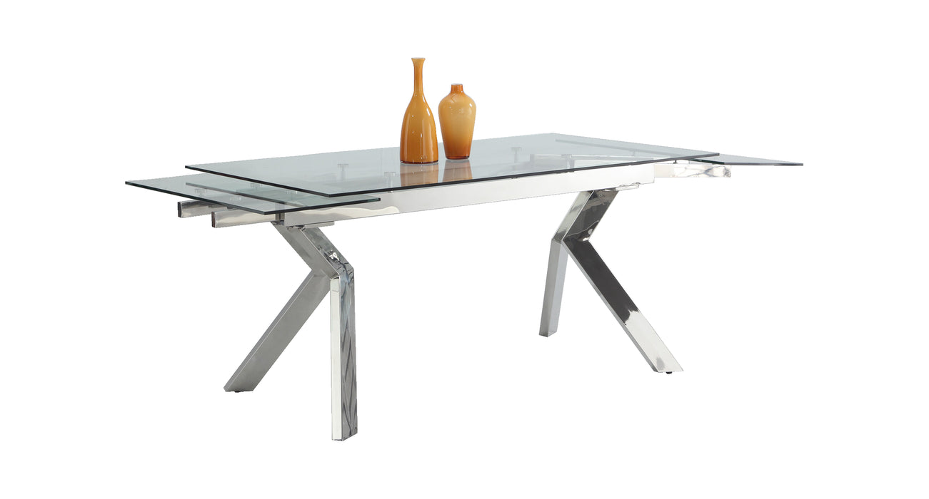 Contemporary Extendable Dining Table w/ Steel Legs ELLA-DT