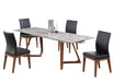 Dining Set w/ Extendable Ceramic Table & Solid Wood Chairs EMILIA-EMMA-5PC