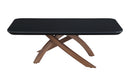 Black Glass Top Cocktail Table w/ Crisscross Base EMILY-CT