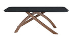 Black Glass Top Dining Table w/ Crisscross Base EMILY-DT