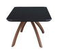 Black Glass Top Dining Table w/ Crisscross Base EMILY-DT