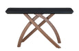 Black Glass Top Sofa Table w/ Crisscross Base EMILY-ST