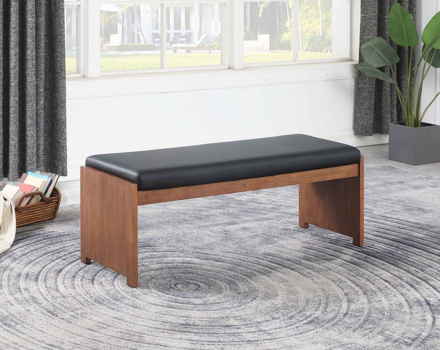 Upholstered Bench w/ Solid Wood Frame EMMA-BCH-BLK