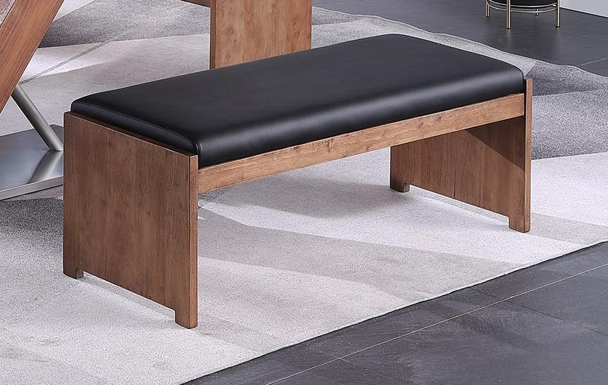 Upholstered Bench w/ Solid Wood Frame EMMA-BCH-BLK