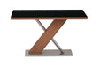 Modern Wooden Black Glass Top Dining Table EMMA-DT