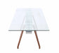 Modern Dining Table w/ Extendable Glass Top & Solid Wood Legs ERIKA-DT