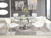 Contemporary Dining Room Set w/ Glass Top Table & 4 Chairs EVELYN-5PC-POL