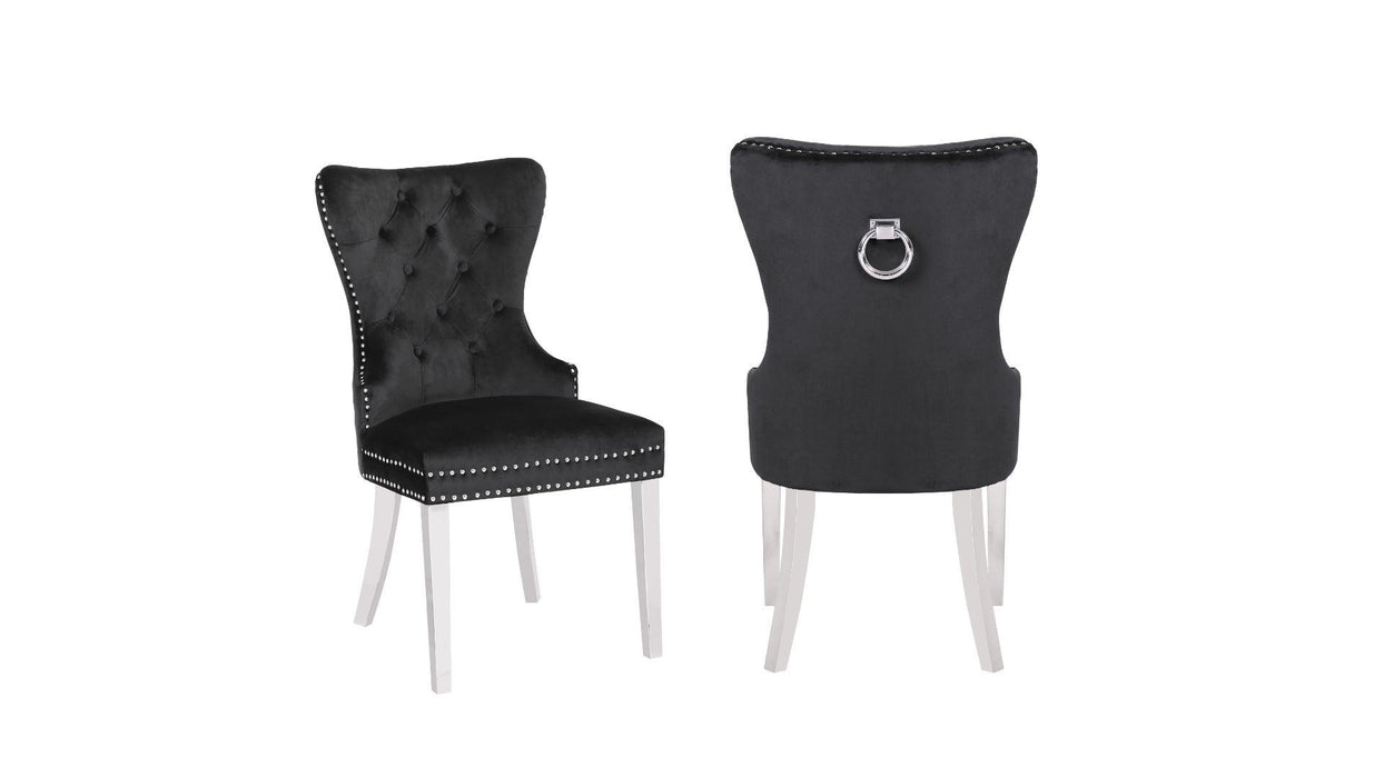 Erica Dining Chair – Erica Stainless Steel Legs Black - 2 Chairs per BOX by Galaxy Home Furnishings