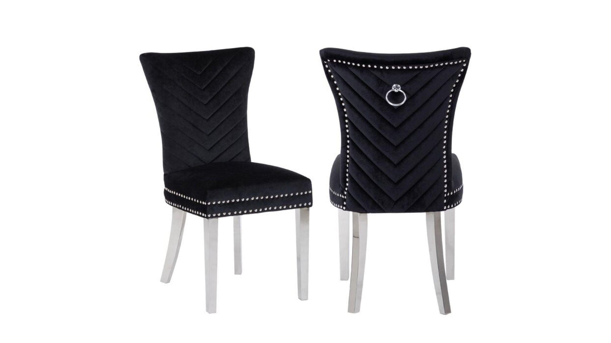 Eva Dining Chair – Eva Stainless Steel Legs Black - 2 Chairs per BOX by Galaxy Home Furnishings