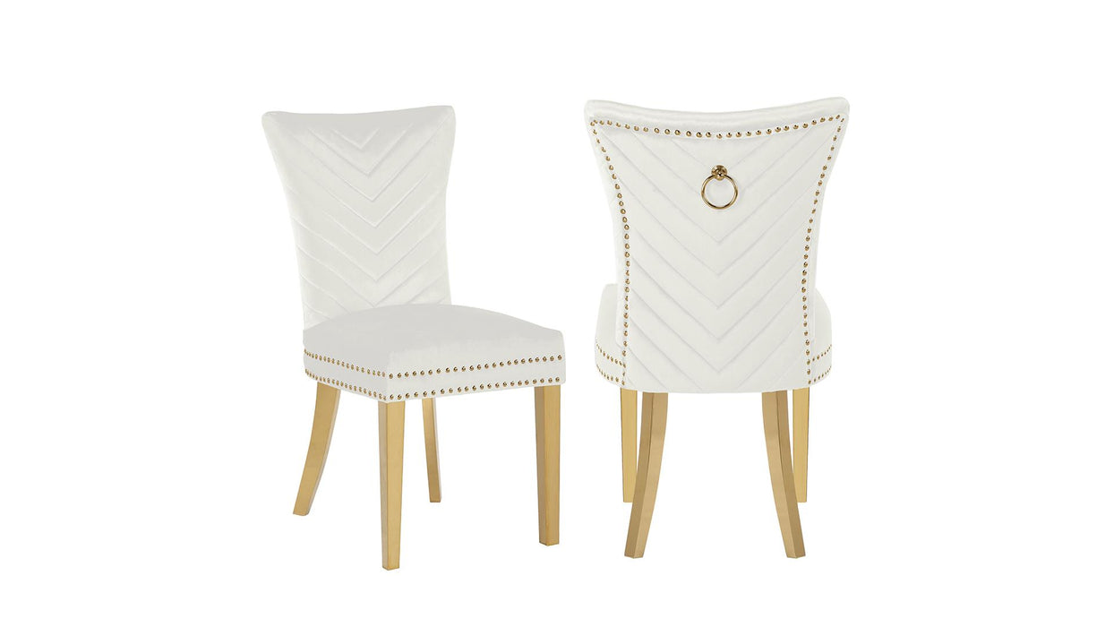 Eva Dining Chair – Eva Gold Legs Beige - 2 Chairs per BOX by Galaxy Home Furnishings