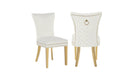 Eva Dining Chair – Eva Gold Legs Beige - 2 Chairs per BOX by Galaxy Home Furnishings