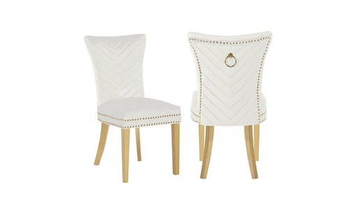 Eva Dining Chair – Eva Gold Legs Beige - 2 Chairs per BOX by Galaxy Home Furnishings