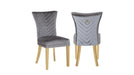 Eva Dining Chair – Eva Gold Legs Dark Gray - 2 Chairs per BOX by Galaxy Home Furnishings