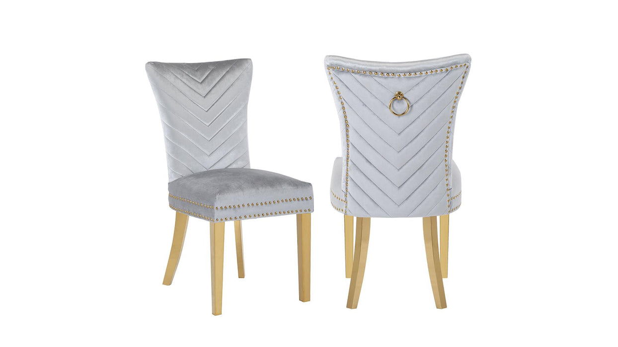 Eva Dining Chair – Eva Gold Legs Light Gray - 2 Chairs per BOX by Galaxy Home Furnishings
