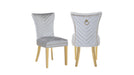 Eva Dining Chair – Eva Gold Legs Light Gray - 2 Chairs per BOX by Galaxy Home Furnishings
