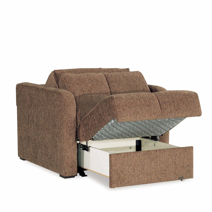 Ottomanson Ferra Fashion Collection Upholstered Convertible Armchair with Storage