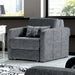 Ottomanson Ferra Fashion Collection Upholstered Convertible Armchair with Storage