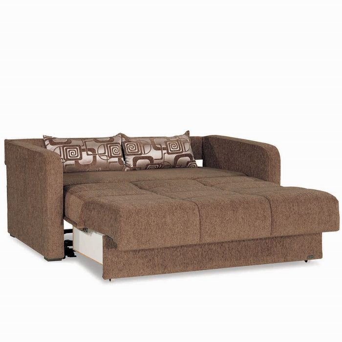 Ottomanson Ferra Fashion Collection Upholstered Convertible Loveseat with Storage