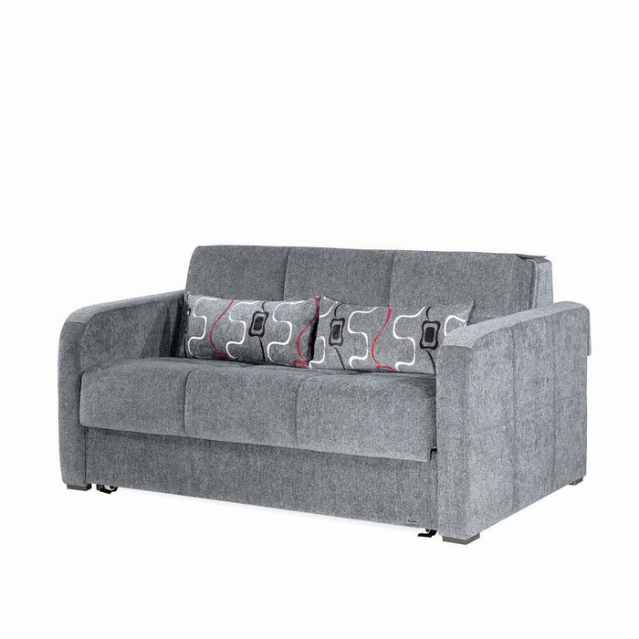 Ottomanson Ferra Fashion Collection Upholstered Convertible Loveseat with Storage