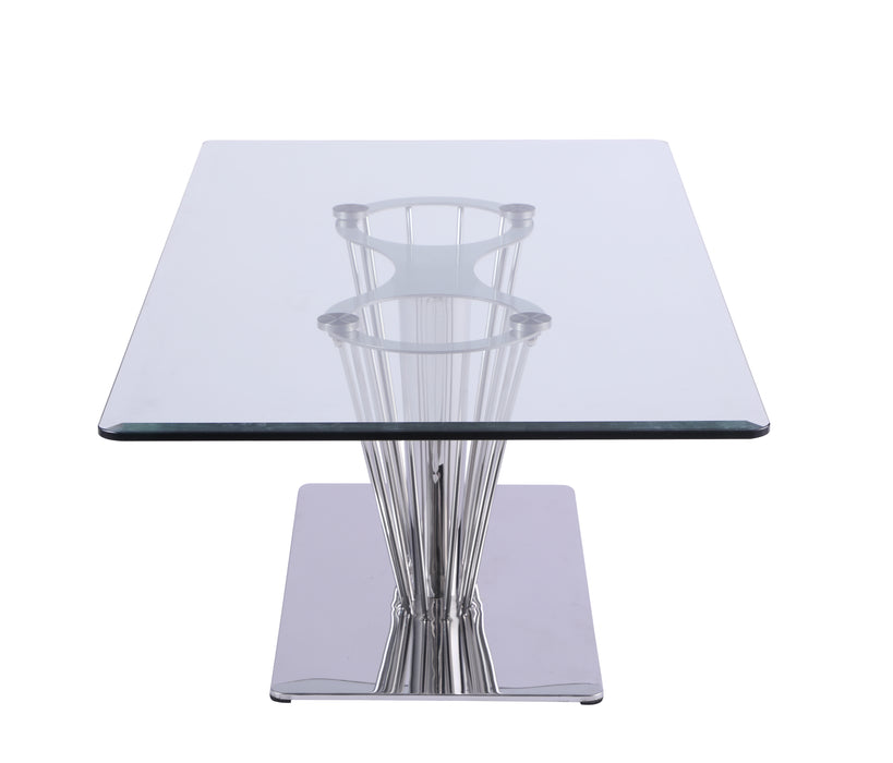 Contemporary Rectangular Glass Lamp Table FERNANDA-CT