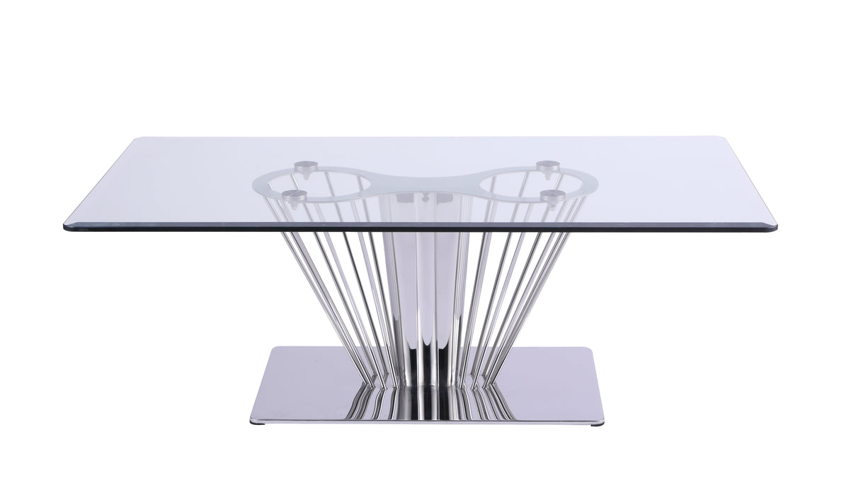 Contemporary Rectangular Glass Lamp Table FERNANDA-CT