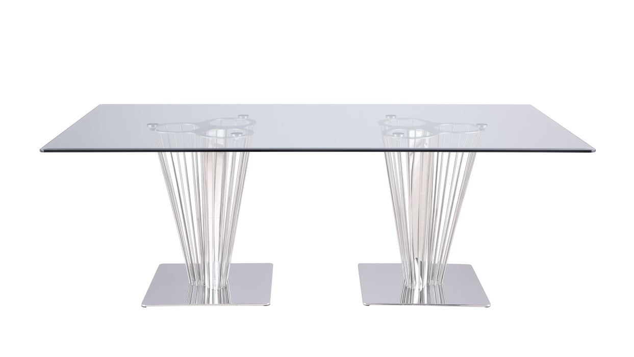 Contemporary Rectangular Glass Dining Table FERNANDA-DT-RCT