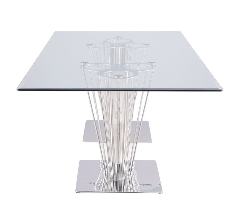 Contemporary Rectangular Glass Dining Table FERNANDA-DT-RCT