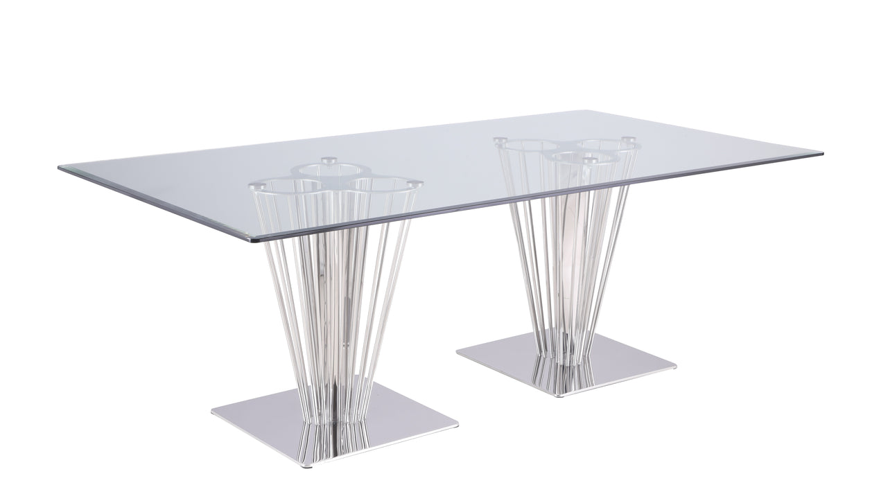 Contemporary Rectangular Glass Dining Table FERNANDA-DT-RCT