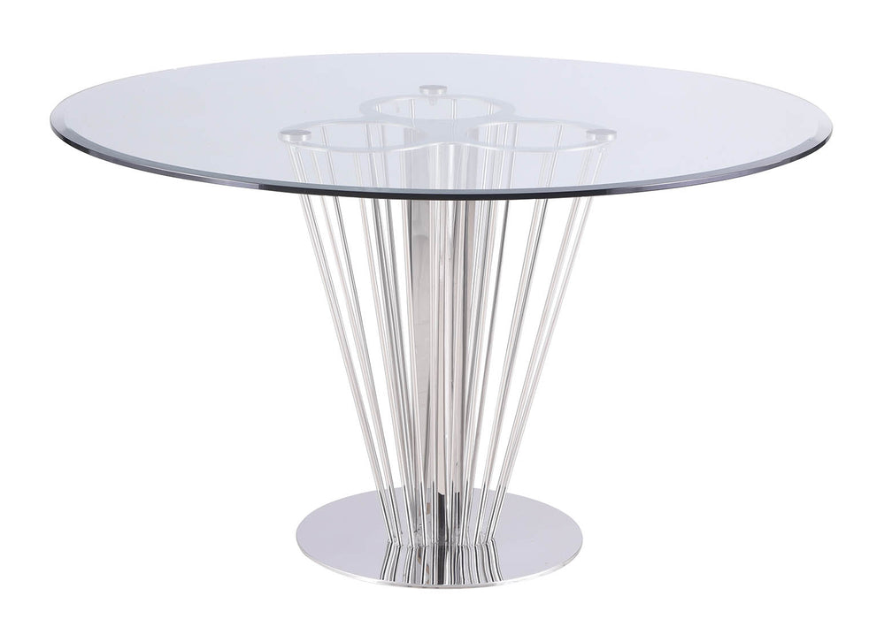 Contemporary Round Glass Dining Table FERNANDA-DT-RND