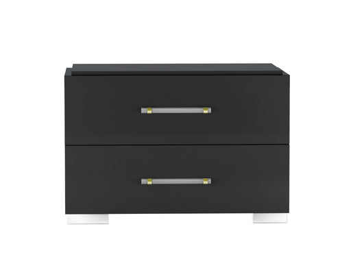 Modern 2-Drawer Gloss Black Night Stand FLORENCE-NS