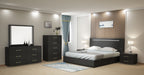 Modern Gloss Black Queen Bed w/ LED Lighting FLORENCE-QN-BED