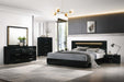 Modern Gloss Black Queen Bed w/ LED Lighting FLORENCE-QN-BED