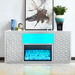 Timeless White Electric Fireplace with Color LED Panel and Remote