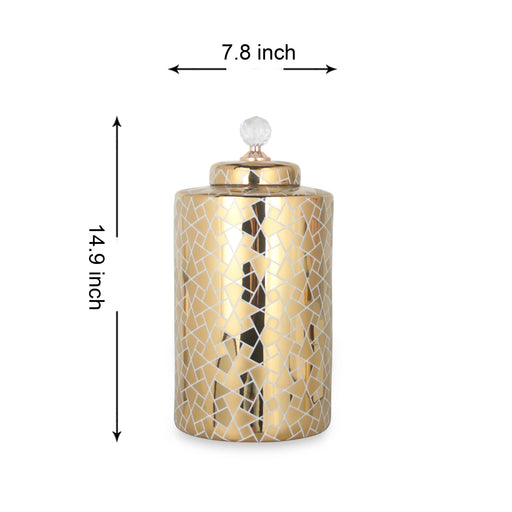 Regal Gold Design 18 Ginger Jar with Removable Lid