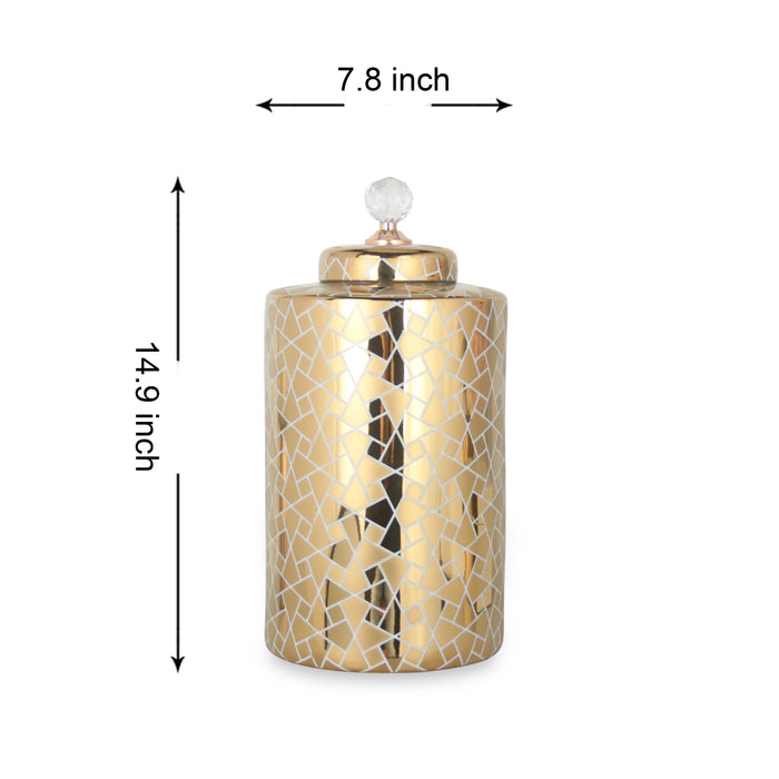 Regal Gold Design 18 Ginger Jar with Removable Lid