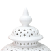 Beloved White Ceramic Ginger Jar Vase with Decorative Design and Removable Lid