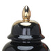 Regal Black Gilded 19 Ginger Jar with Removable Lid