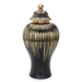 Regal Black Gilded 16.5 Ginger Jar with Removable Lid