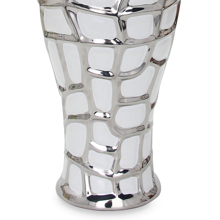 Regal White and Silver 2 Ginger Jar with Removable Lid