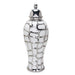 Regal White and Silver 2 Ginger Jar with Removable Lid