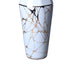 Beloved White Ceramic Vase with Gold Organic Accent Design