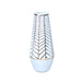 Beloved White Ceramic Vase with Gold Geometric Accent Design