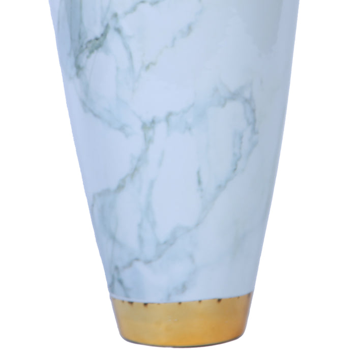 Beloved Elegant Celadon Marble Ceramic Vase with Gold Accents